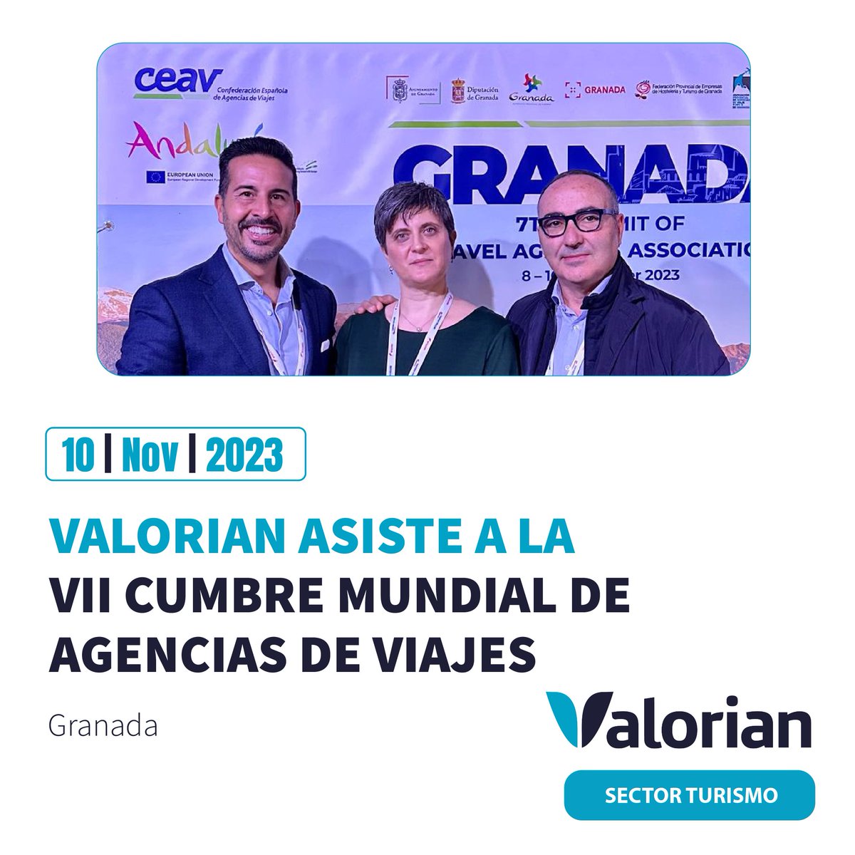 VALORIAN ASISTE A LA VII CUMBRE MUNDIAL DE AGENCIAS DE VIAJES EN #GRANADA 

El evento está siendo organizado por @CEAV_AAVV  y reúne a casi 200 profesionales del sector de los cinco continentes.

Más : bit.ly/3FR9WGs

#7SummitTravelAgenciesAssociations #agenciasdeviajes