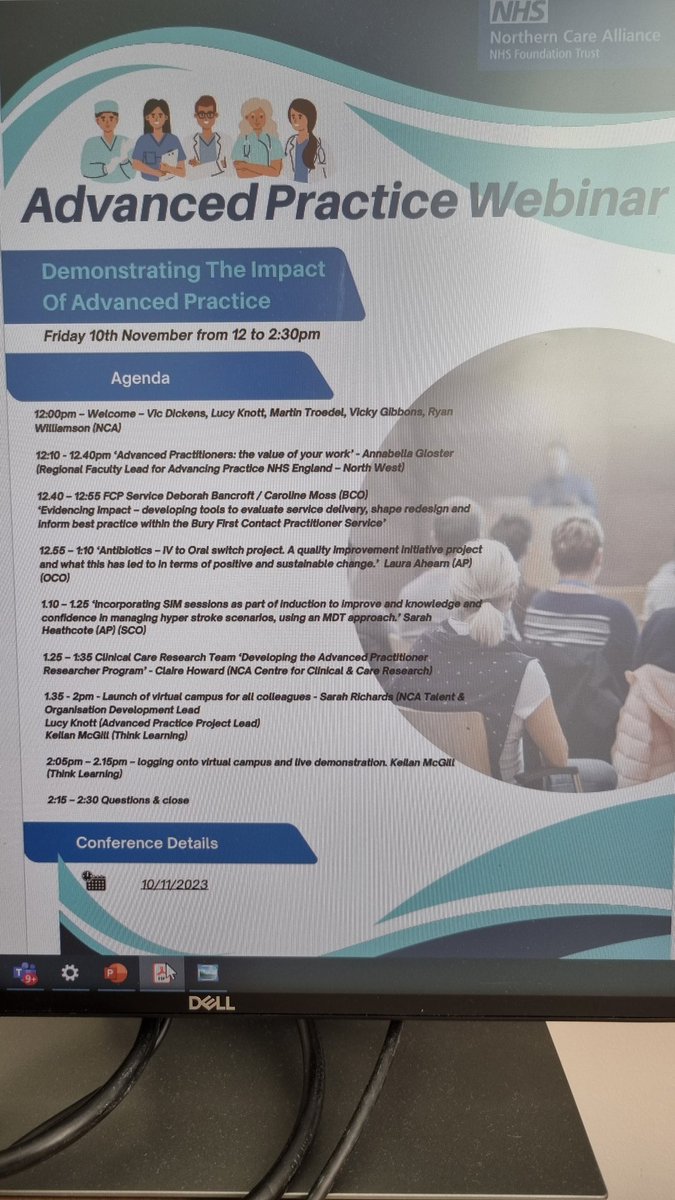 Nearly to time for the #NCAAP23 webinar! Demonstrating the impact of AP roles 🎉 Looking forward to hearing from our speakers today @BellaThakglos @VictoriaDicken4 @martintroedel @thinklearninghq @DeborahBActive @CMossPhysio @BuryCO_NHS @NCAlliance_NHS @Nickworthphysio