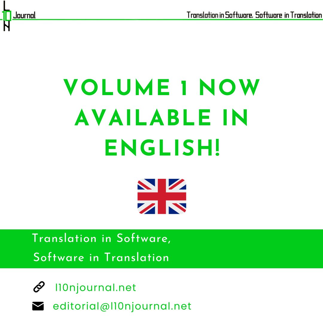 Great news!
Both issues of our first volume, Slovak Research on Localization, have been translated into English for everyone to enjoy😊

Click here to read them! l10njournal.net/index.php/home…
