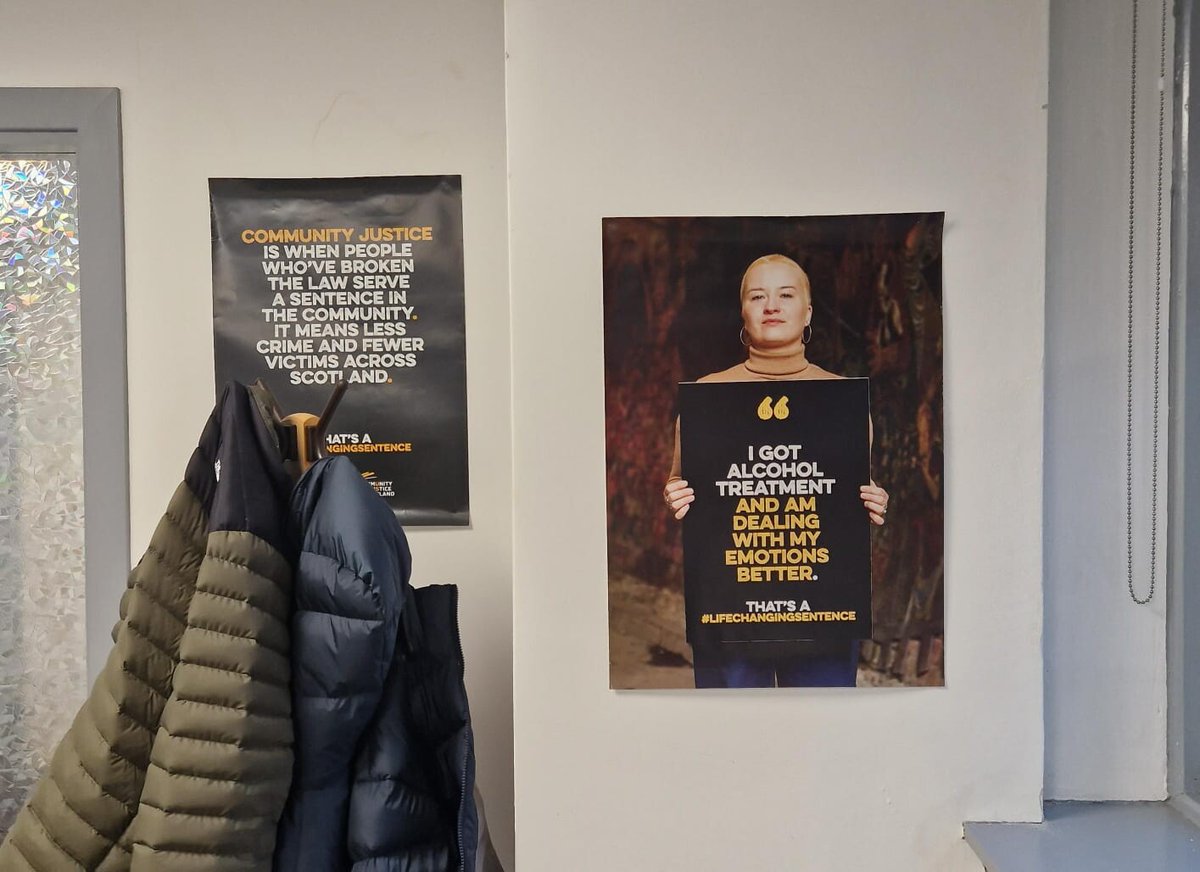 CommunityJusticeScot (@comjusscot) on Twitter photo Welcome to another #CommunityFirstFriday! ๐คฉ
This week we were pleased to spy our #LifeChangingSentence posters out in the wild at #WestLothian Community Payback offices. (Thanks <a href="/cjs_james/">James Murphy</a>!)
Please share your stories with us below - what made you hopeful this week? ๐ Welcome to another #CommunityFirstFriday! ๐คฉ
This week we were pleased to spy our #LifeChangingSentence posters out in the wild at #WestLothian Community Payback offices. (Thanks <a href="/cjs_james/">James Murphy</a>!)
Please share your stories with us below - what made you hopeful this week? ๐