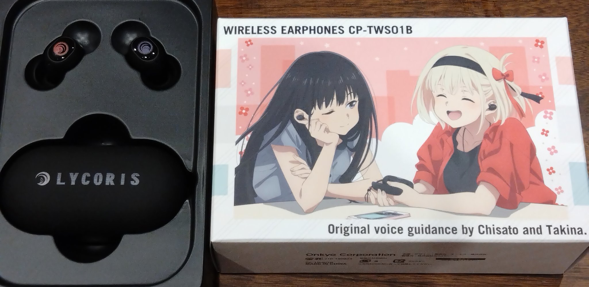 希少　リコリス　リコイル　CP-TWS01B ワイヤレスイヤホン　ブルートゥース リコリス・リコイル」“今日も天気で私も元気！”千束とたきなの音声