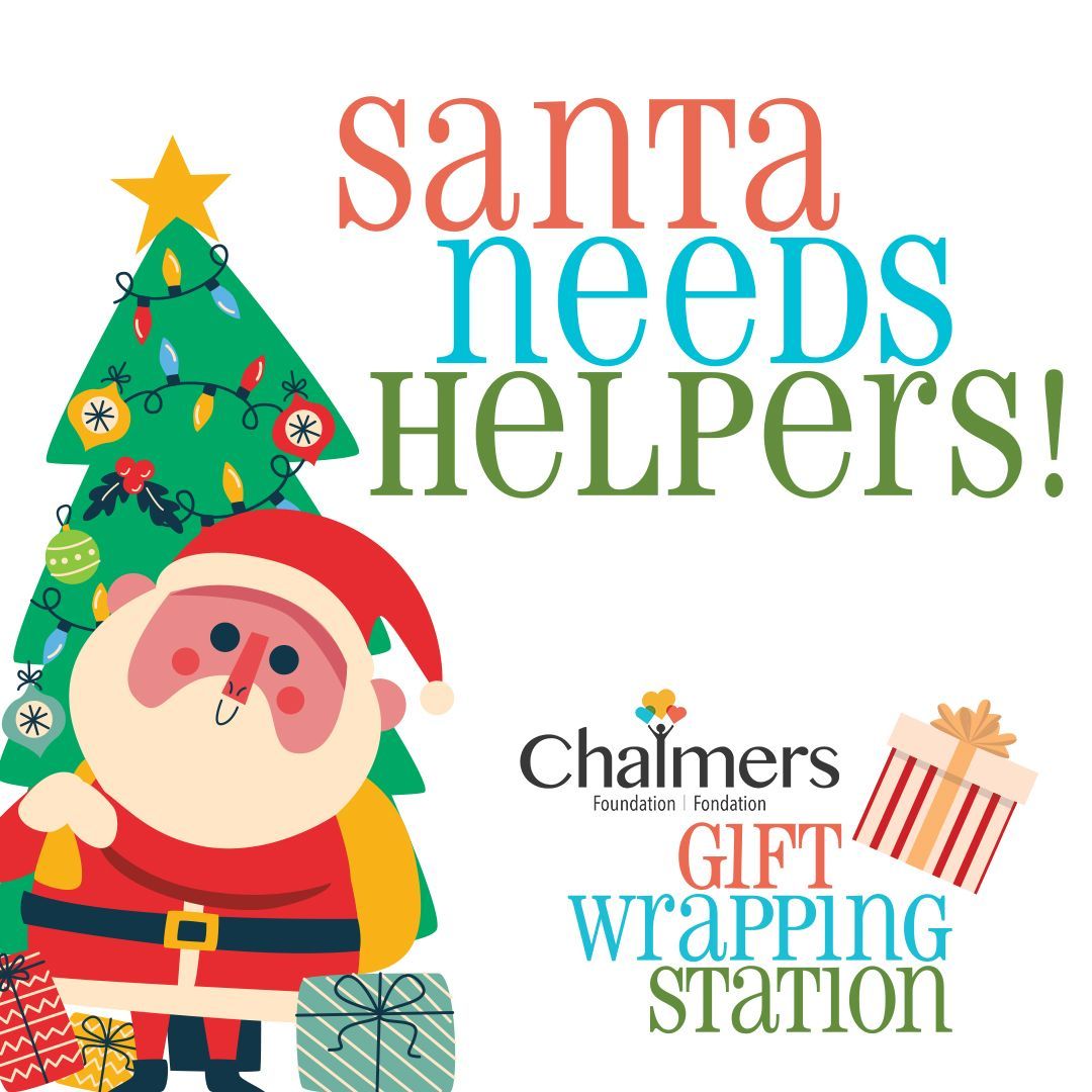ChalmersFdn's tweet photo. We are now recruiting Elves to help at our Gift Wrap Station @RegentMall_NB December 1 - 24! Daytime, evening &amp; weekend shifts are available - grab your friends, family or co-workers to sign up today. Contact Thomas at (506) 452-5090 or thomas.barber@horizonnb.ca to participate. https://t.co/3iJ01XCtlW