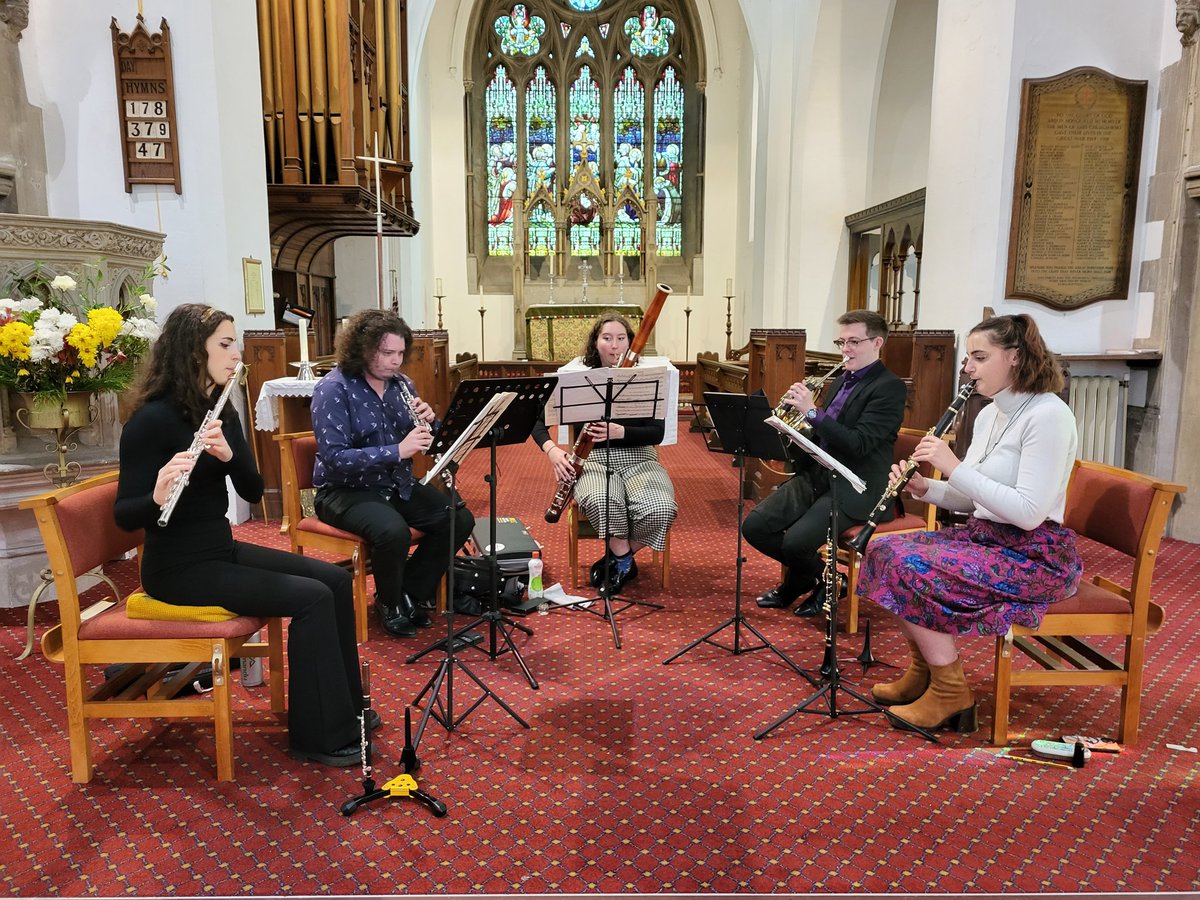 The Bute quintet warming up for their concert at St John's Church  starting at 1230. Still time to get there if you are local