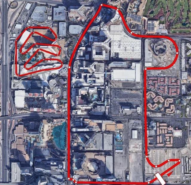 The last time #F1 raced in Las Vegas was 1982 (track on left). Here's the new layout for 2023. Looks like F1 has something in common with Elvis ... they hit Vegas and both expanded. graphic @F1_Images