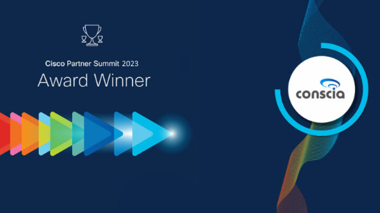 HURRA! Cisco Enterprise Networking &amp; Meraki Partner of the Year 2023 och Marketing Partner of the Year för tredje året i rad! 

– På Conscia fortsätter vi att satsa på att ha de bästa experterna inom avancerad Cisco-teknik. Redan idag hanteras 96 procent av ärendena i vår SD-WAN