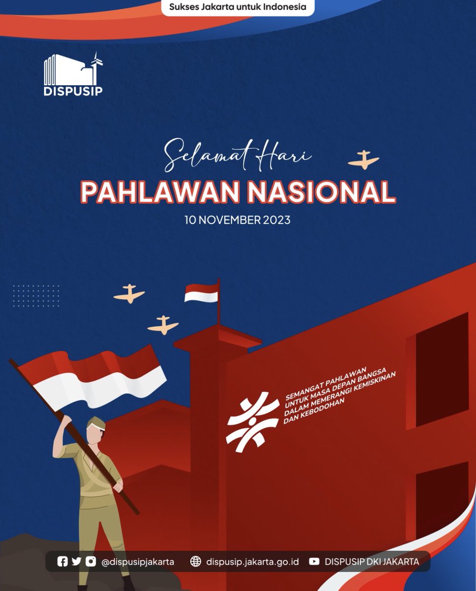 Selamat Hari Pahlawan Nasional
10 November 2023

Mari bersama menundukkan kepala sejenak, untuk mengenang jasa para patriot kita dan mendoakannya 🇮🇩

#HariPahlawanNasional
#HariPahlawan
#DISPUSIPDKIJakarta
#PDSHBJassin
#SedekatItu