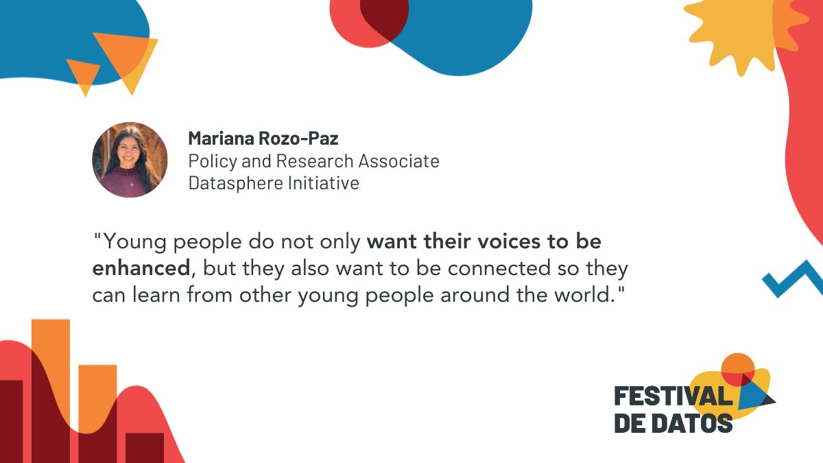 Thedatasphere (@thedatasphere) on Twitter photo 📢 <a href="/MarianaRozoP/">Mariana Rozo Paz</a> represented <a href="/thedatasphere/">Thedatasphere</a> last week at the #FestivalDeDatos <a href="/Data4SDGs/">Global Partnership</a>, where she advocated for more youth participation in policy debates.
Learn more about our #Youth4Data project! thedatasphere.org/youth4ourdataf… 📢 <a href="/MarianaRozoP/">Mariana Rozo Paz</a> represented <a href="/thedatasphere/">Thedatasphere</a> last week at the #FestivalDeDatos <a href="/Data4SDGs/">Global Partnership</a>, where she advocated for more youth participation in policy debates.
Learn more about our #Youth4Data project! thedatasphere.org/youth4ourdataf…