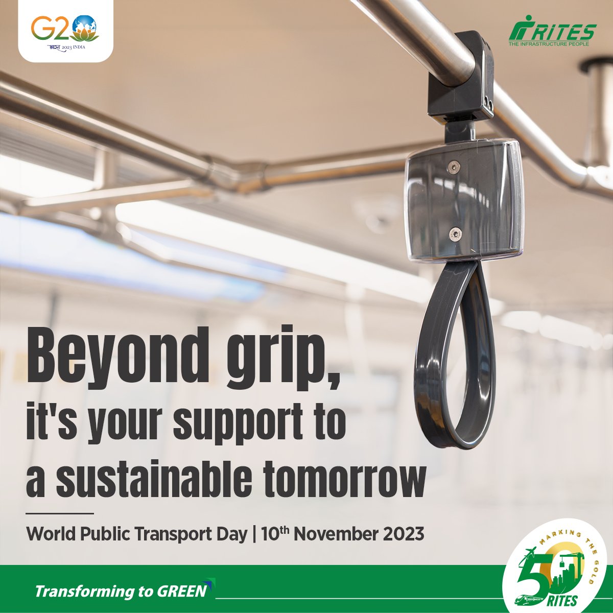 RITESLIMITED's tweet photo. On #WorldPublicTransportDay, we salute the power of shared mobility! ๐๐๐
#RITES is dedicated to enhancing public transport networks. These #sustainable transit options reduce congestion & enhance the quality of life for all.
#FutureReady #TransformingToGREEN https://t.co/25jQ8YnDSQ