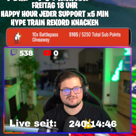 HeyStani's tweet photo. Heute letzter Tag? 240 Stunden live und um 18 Uhr versuchen wir Rekord zu knacken und jeder Support zählt x 5. Julien Bam neustes Video und Ranked Cup. Volles Programm :D

https://t.co/dqsK16qsHG https://t.co/KiIOOaW7di
