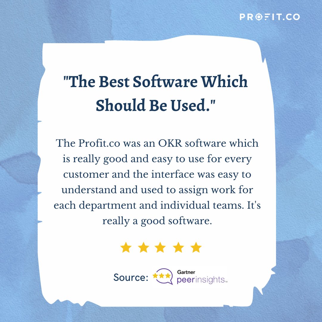 profit_co's tweet image. Thank you for your positive feedback. Your reviews are our driving force, inspiring us to push further and deliver excellence.

#okr #profitco #okrsoftware #Gartner #customerexperience #feedbackfriday