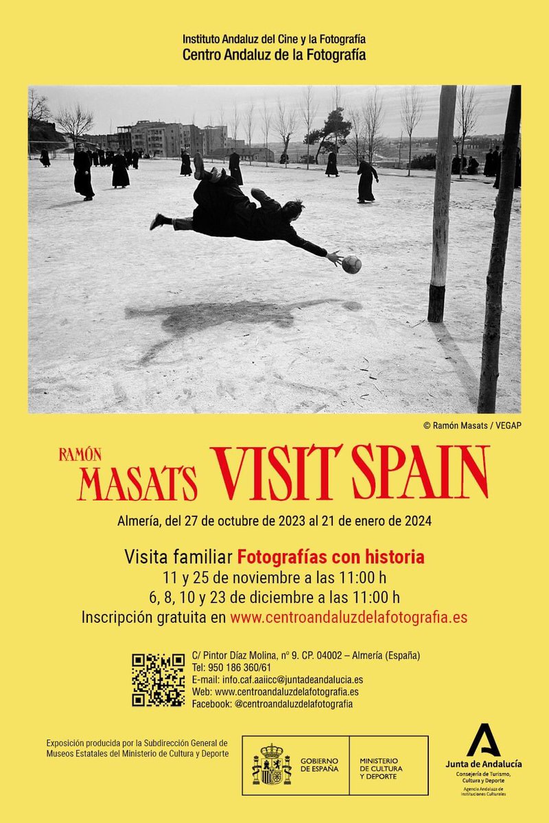 _artmuse's tweet photo. #VisitaEnFamilia | Fotografías con historia, MAÑANA a las 11:00h. en Centro Andaluz de la Fotografía 👏🏻👏🏻
__
Apúntate a disfrutar de un #SabadoEnFamilia recorriendo la obra de Ramón Masats #VisitSpain #FotografiaEnEspaña 
__
📌 Inscripciones: https://t.co/i2EIVjbtt5 https://t.co/Akl6laCHaI