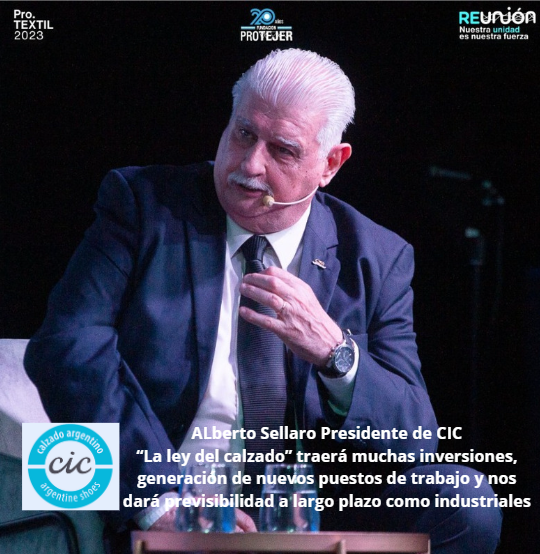 CamaraCalzado's tweet photo. En #PROTEXTIL2023 Palabras de Alberto Sellaro, sobre la ley del calzado y oportunidades para el futuro de toda la cadena de valor. #leydecalzadoAR @leydecalzadoAR https://t.co/amvNcTzvOz