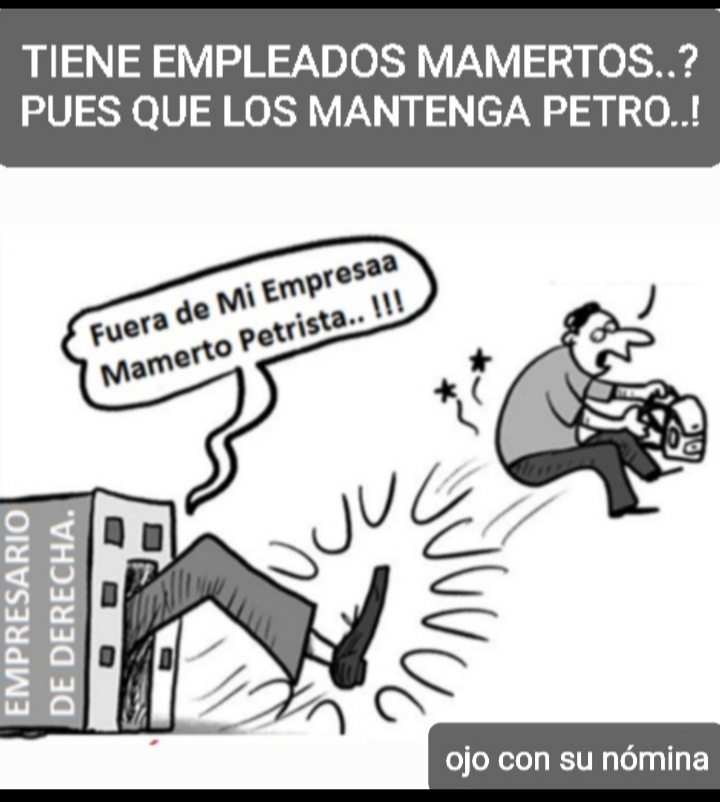 jpradach1's tweet photo. Usted es Empresario de Derecha.?
Qué hace empleando mamertos..!
Que los mantenga petro..!!!
Derecha emplea Derecha. O nó..?? https://t.co/mnrJ4BL5JE