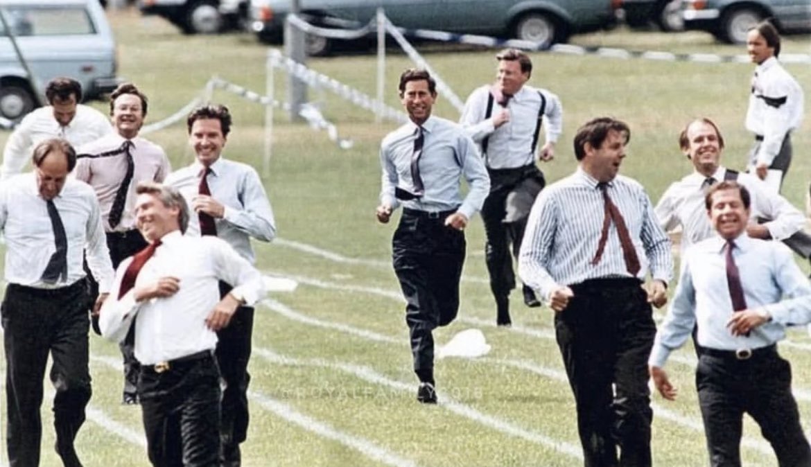 CourtierRoyal's tweet photo. The King’s 75th birthday countdown 👑: 1989
The Prince of Wales running in the father’s race during Prince William’s sports day at Wetherby.
#HM75 https://t.co/8d4Z8HwFNn