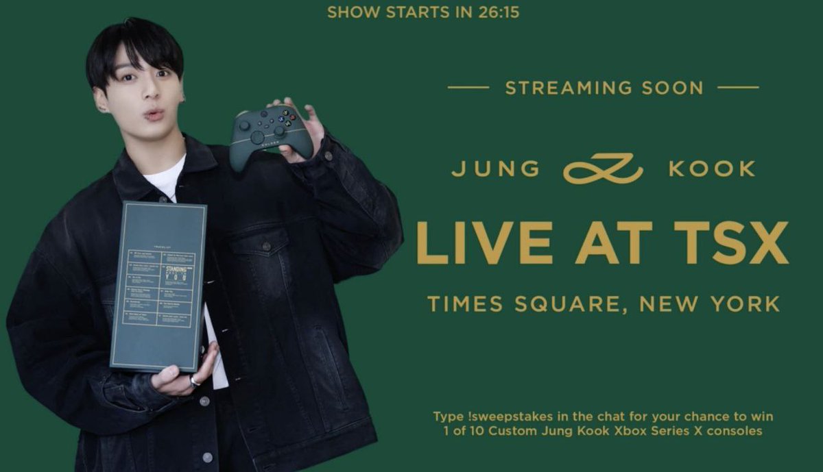 WORLDARMY_M's tweet photo. 🎤 Pueden volver a ver la Re-transmisión de la presentación de Jungkook en Times Square 🔥

🔗https://t.co/oMxEahlr6A
#JungKookXbox #JungKookXbox  #JungKook_GOLDEN https://t.co/Kj8imYFoMR