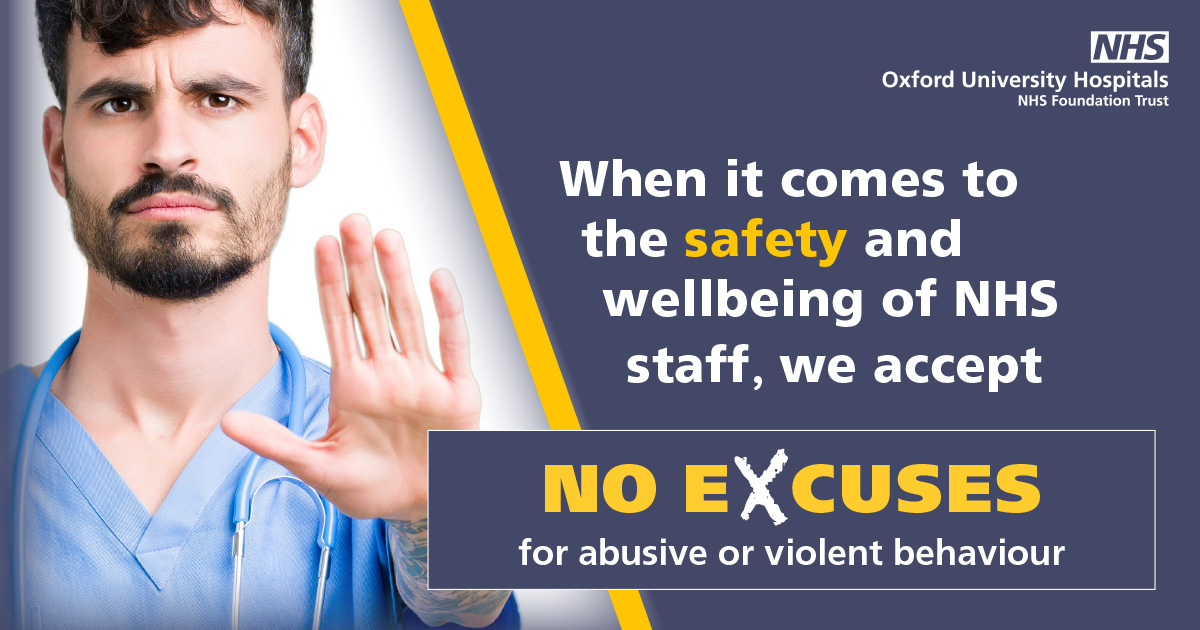 ⚠️ There are no excuses for abusive or violent behaviour towards our staff ⚠️ Our staff are working hard to care for you and your loved ones at this busy time. They are here to help you - please help them to do so by treating them with respect.