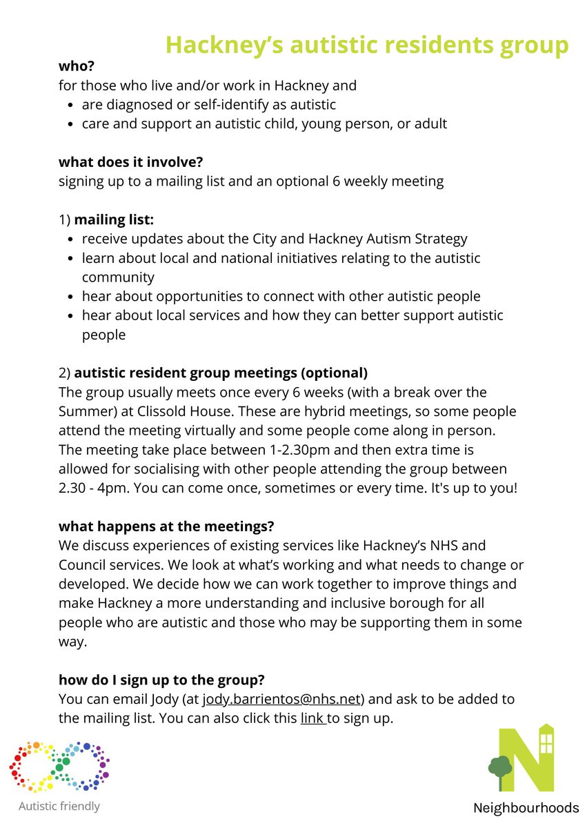 Autistic Friendly Neighbourhoods City & Hackney (@autism_huh) on Twitter photo Have you signed up to the autistic residents mailing list yet??? you can find out all about what's happening locally relating to Autism and have your voice heard! Use the link to sign up docs.google.com/forms/d/e/1FAI……
<a href="/HackneyCarers/">City & Hackney Carers Centre</a>
<a href="/hiphackney/">hiphackney</a>
<a href="/EnableHomerton/">Enable Homerton</a> Have you signed up to the autistic residents mailing list yet??? you can find out all about what's happening locally relating to Autism and have your voice heard! Use the link to sign up docs.google.com/forms/d/e/1FAI……
<a href="/HackneyCarers/">City & Hackney Carers Centre</a>
<a href="/hiphackney/">hiphackney</a>
<a href="/EnableHomerton/">Enable Homerton</a>