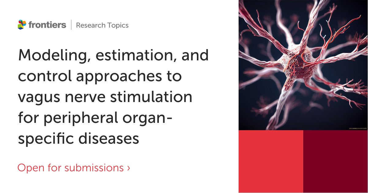 FrontControlEng's tweet image. 📢 Check out the Research Topic: "Modeling, Estimation, and Control Approaches to Vagus Nerve Stimulation for Peripheral Organ-Specific Diseases"
Led by Prof. Kumar, Prof. Kothare and Prof. Mahmoudi
Read more and submit your latest research here➡️fro.ntiers.in/55113