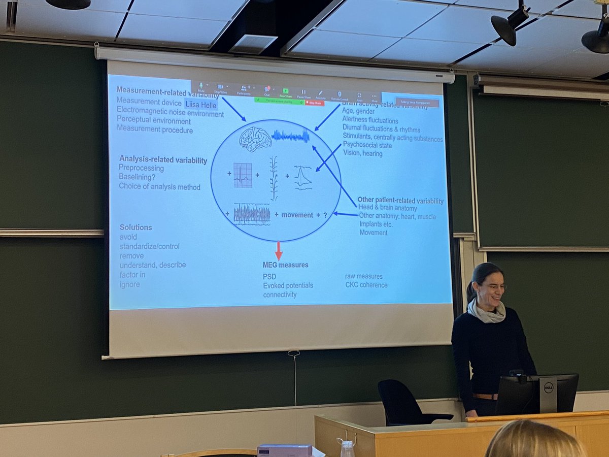 ParviainenTiina's tweet image. Towards better understanding of sources of #MEG 🧠 data variability for harmonized data collection. Great talks by Amande Pauls, @sara_tuomaala, Liisa Helle, @MiaLiljestrom, Verna Heikkinen, @tonimujunen, 
@KujalaJan #MEGNord workshop @uniofjyvaskyla @JKLBrainMind @HkiBrainMind