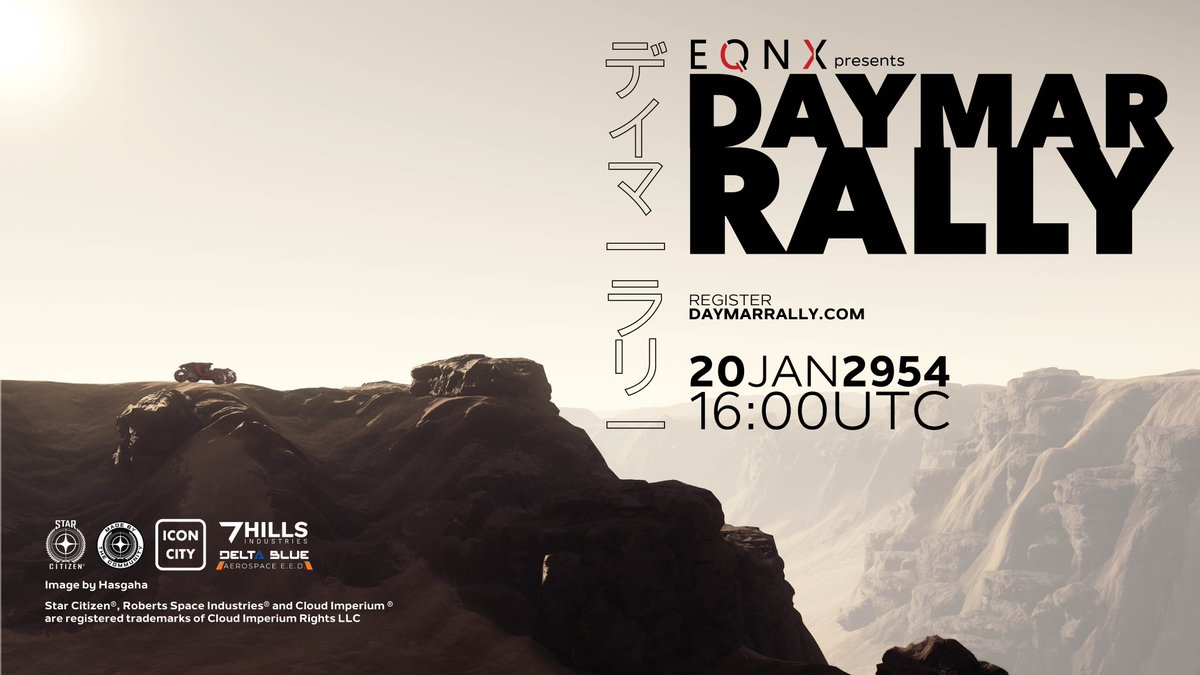 ATMOesports's tweet image. The biggest #StarCitizen community event, the Daymar Rally is around the corner.

Gather your team &amp;amp; sign up for the filthiest race in the 'verse!
📋: daymarrally.com
🗓️: 20th January 2954

See you on Daymar, Citizens!