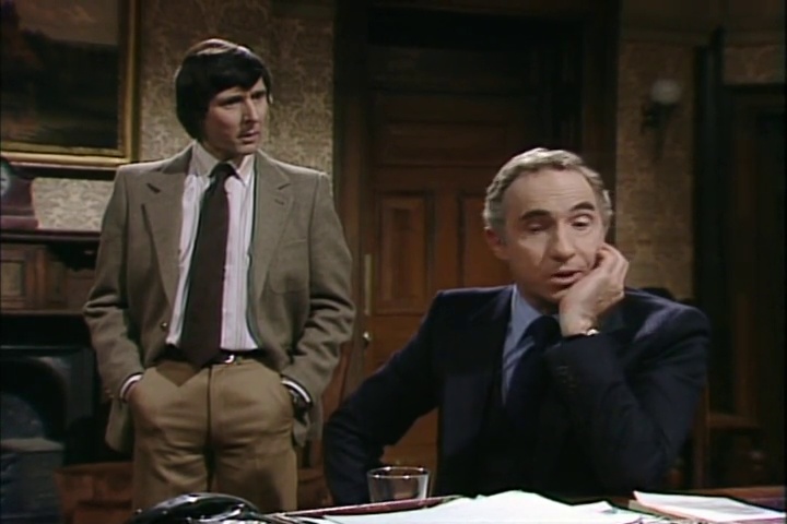 RandCaps's tweet image. Jim&apos;s dept. faces closure, but he &amp;amp; Sir Humphrey devise a plan to outwit the PM and save it. #Rumour #Axed #SirHumphrey #PrimeMinister #ClassicBritishTV  6am. #nocontext (From Yes Minister, Ep: &quot;The Writing on the Wall,&quot; (Mon, Mar 24, 1980). Dir. by Sydney Lotterby)