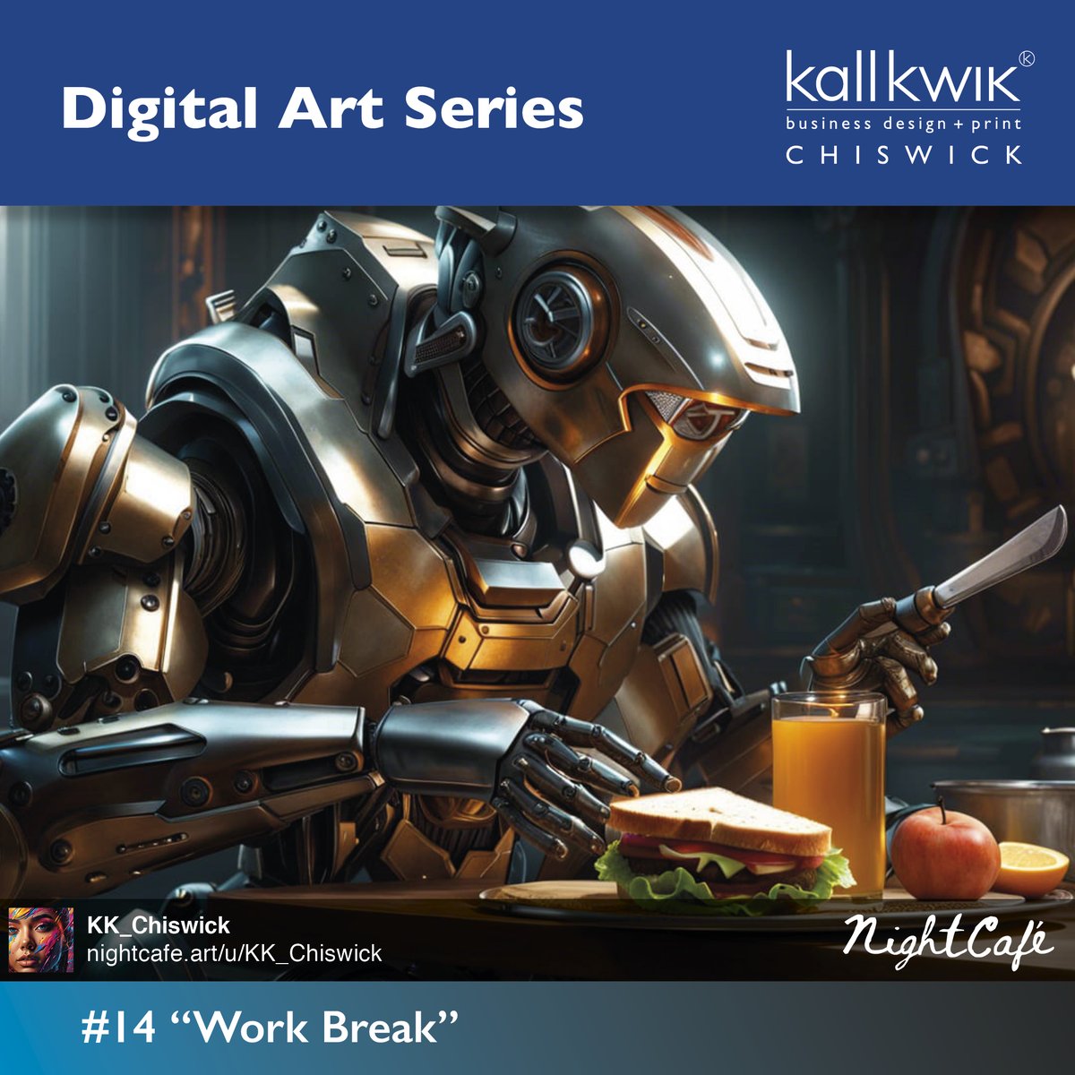 No 14: “Work Break”

created on the NightCafe site
<a href="/nightcafestudio/">NightCafe Studio</a>

#Chiswick #printing #posters #bannerdesign #pullups #outdoordesign #outdoorbanner #graphicdesign #businesspromotion #personalise #bespoke #southwestlondonprint #popups #londonprinters #bannerstand