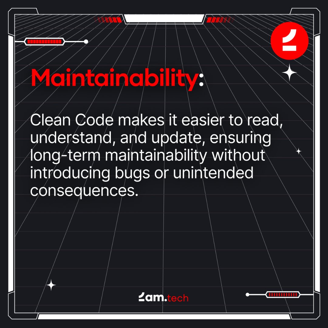 2amtech's tweet image. Writing code that's easy to read, understand, and maintain is crucial for success.
Here are some valuable tips to keep your codebase clean and efficient:
#coding #cleancode #codingbestpractices #softwaredevelopment #tips