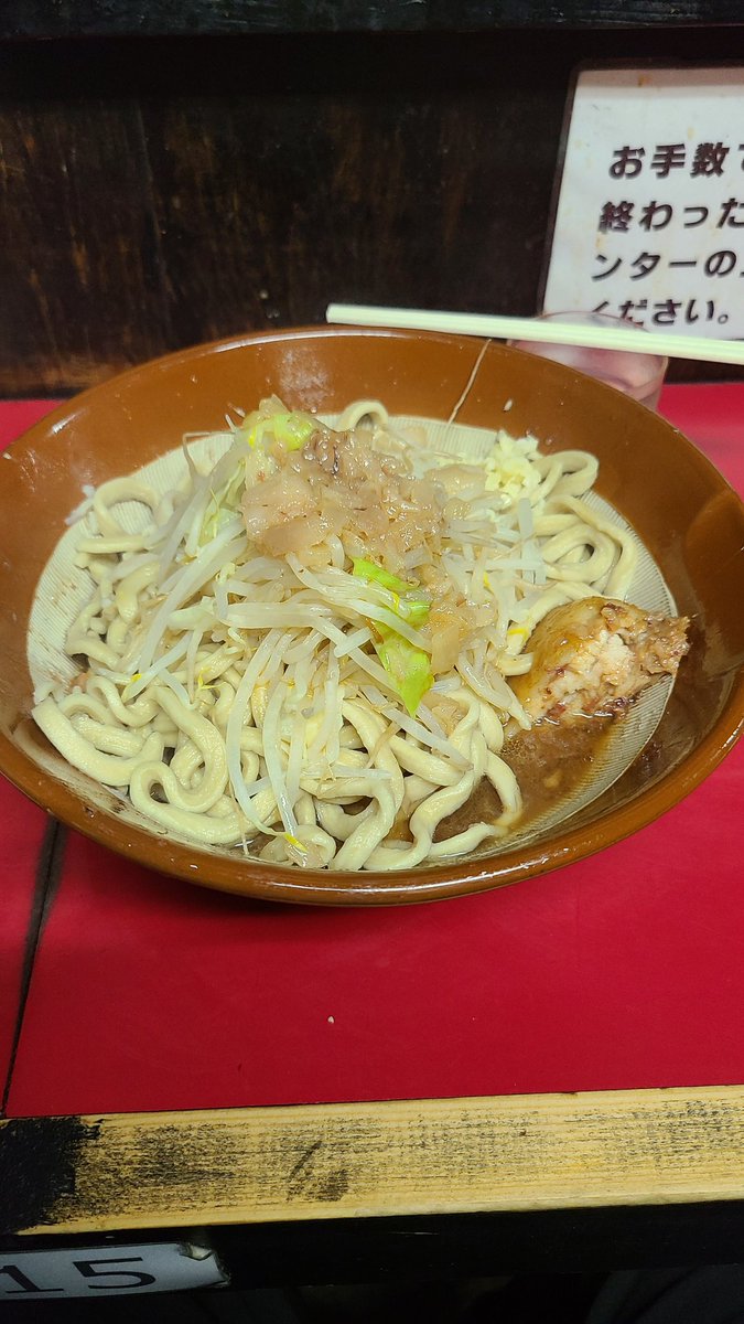 choriso_dandy's tweet photo. 麺500グラム。すり鉢スタイル https://t.co/JOK0cxIuj1