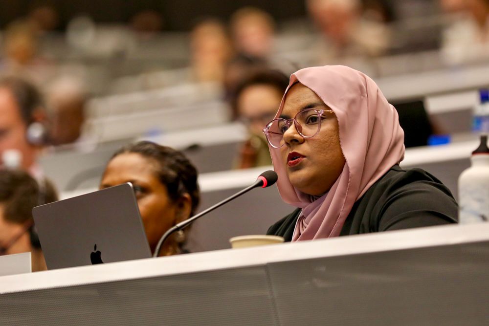 At 77th Standing Committee of @CITES, Maldives delivered statement on its submission of the global analysis of the implementation Oceanic Whitetip Shark, that was listed in Appendix II at CoP16 in 2013. Statement delivered by @faziiie , Associate Legal Counsel of @MoEnvmv #SC77