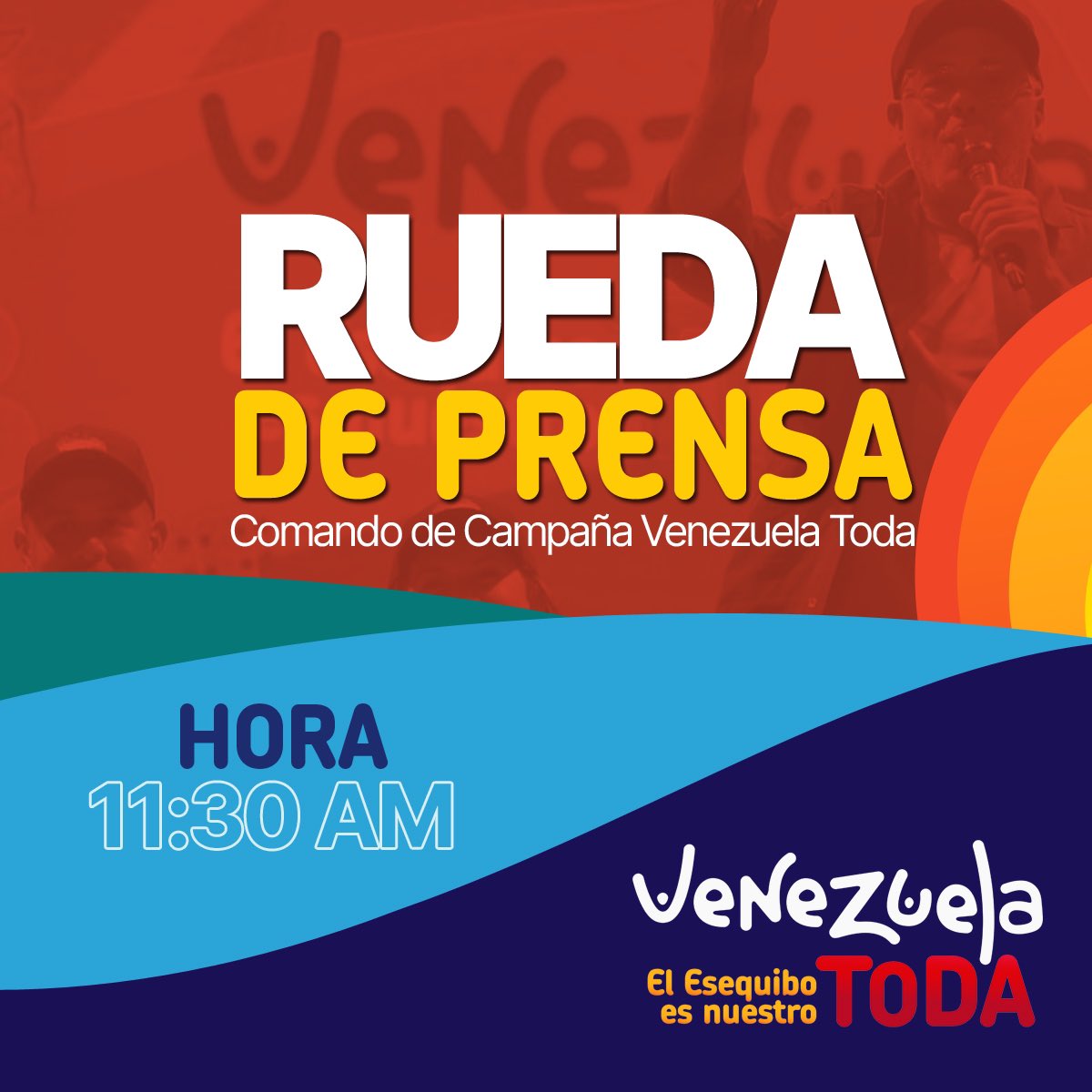 Hoy todo el pueblo venezolano atento a nuestra rueda de prensa del Comando de Campaña Venezuela Toda. 🇻🇪

La lucha incansable por nuestro territorio continúa.🇻🇪

#NoRobaránNuestraTierra #5VecesSí <a href="/NicolasMaduro/">Nicolás Maduro</a> <a href="/jorgerpsuv/">Jorge Rodríguez</a> <a href="/delcyrodriguezv/">Delcy Rodríguez</a> <a href="/genesisgarvett_/">Génesis Josef Garvett Romero</a>