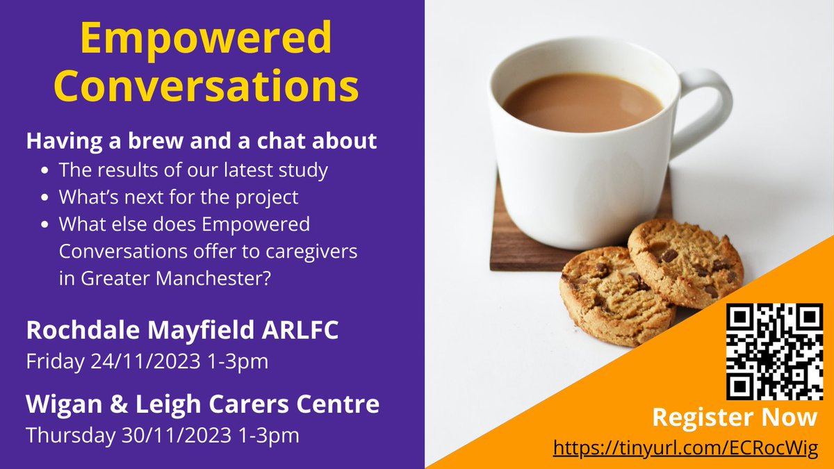 Nearly fully booked on the Manchester session BUT we’re running two sessions at Rochdale <a href="/Mayfieldrl/">Rochdale Mayfield ARLFC</a>  and Wigan <a href="/WiganLeighCarer/">WiganLeighCarer</a> to share our work. 

Go to tinyurl.com/ECRocWig to register for either (or both!) events.