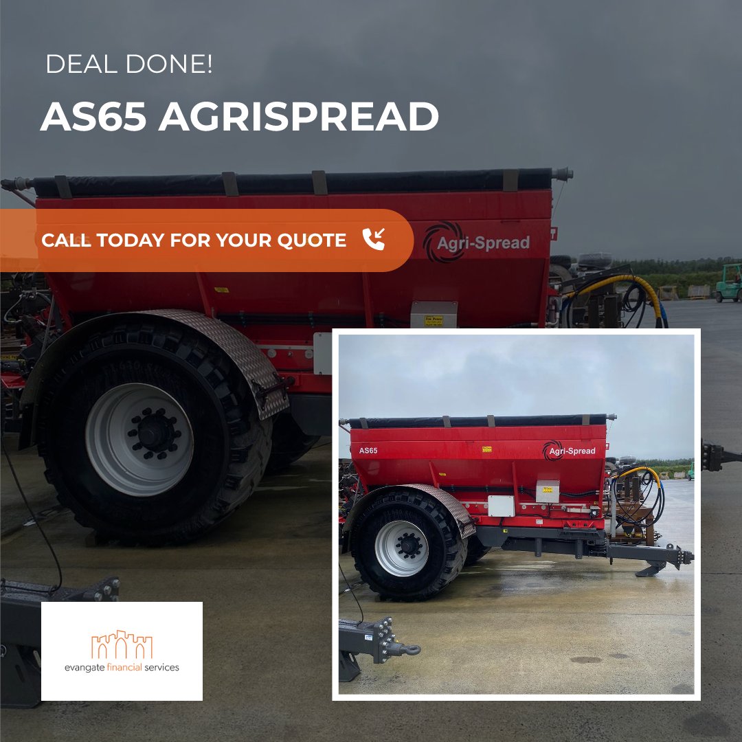 🌾🐄 Agricultural Finance 🐄🌾

We financed this AS65 Agri-Spread for a returning customer.  We'd be delighted to assist with your farm machinery purchases; please do not hesitate to get in touch ✅

☎️ 0800 488 0230
💻evangatefs.com

"Business finance you can TRUST!"