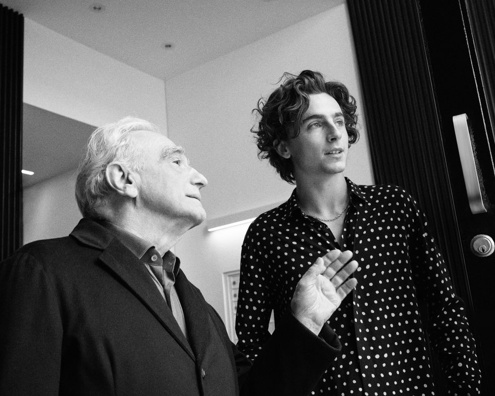 Francesca Scorsese says “it was really cool seeing [Timothée Chalamet] directed by my dad.” “They have such a fondness for each other. He reminds me a lot of Leo in a sense.” (gq.com/story/francesc…)