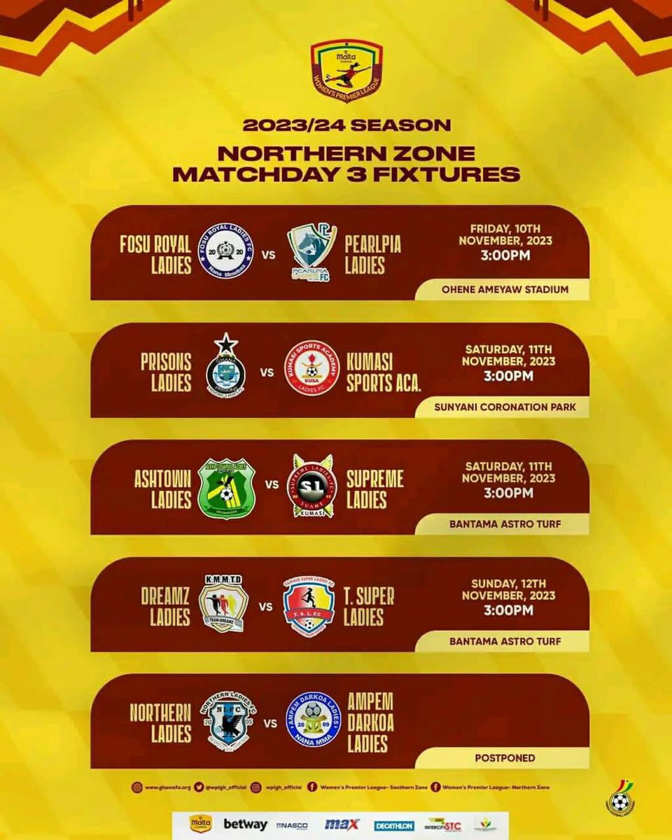 We take on Fosu Royal Ladies in the <a href="/WPLGhana/">Malta Guinness Women’s Premier League 🇬🇭</a> at 3:00pm today.