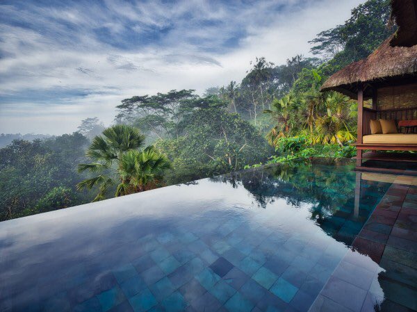 Ik overweeg om hier te verblijven tot mijn geld op is en dan door naar de levenseindekliniek. Hanging Gardens, Bali