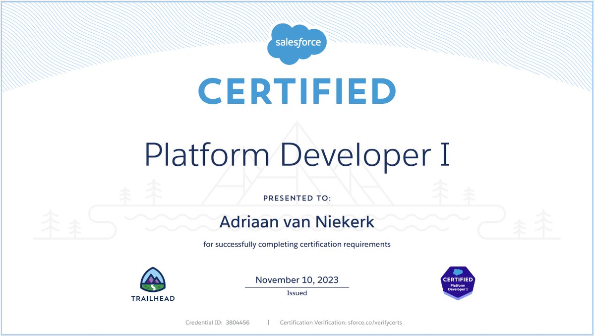 Day 99 of #100DaysOfSalesforce

I passed! 💪 Thanks to <a href="/K2FocusOnForce/">Focus On Force</a> for the great learning material and test exams! Thanks to the <a href="/trailhead/">Trailhead</a> community and all the awesome people here on <a href="/X/">X</a> that encouraged me to see it through 🙏 This was really fun! #AwesomeAdmins #Trailblazer