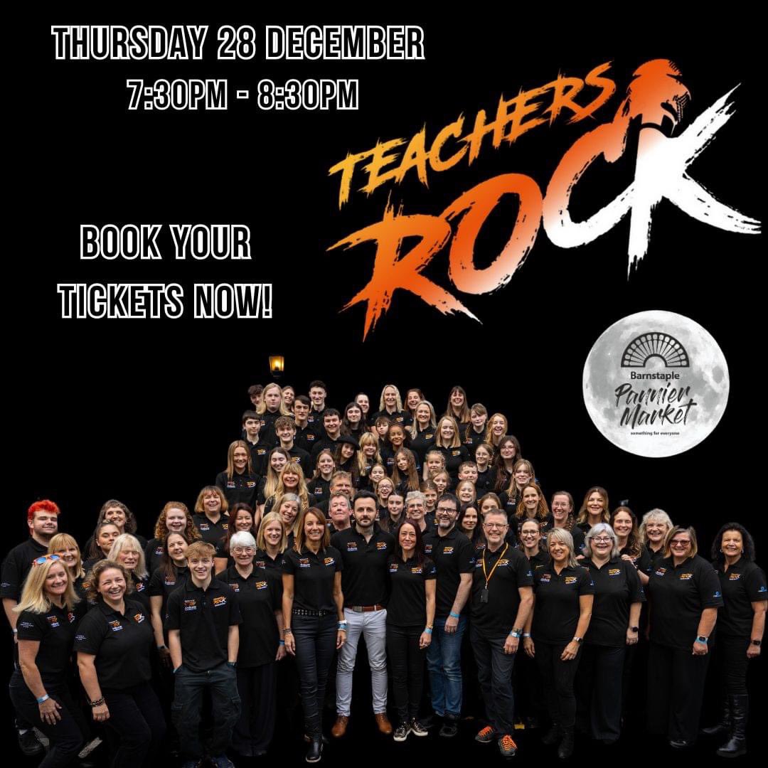🎶 Let your spirits soar with the fantastic TEACHERS ROCK CHOIR! 

Join Teachers Rock® this Christmas as they perform in the light of The Moon at the Barnstaple Pannier Markert.

seetickets.com/event/devon-te… 🎟️✨