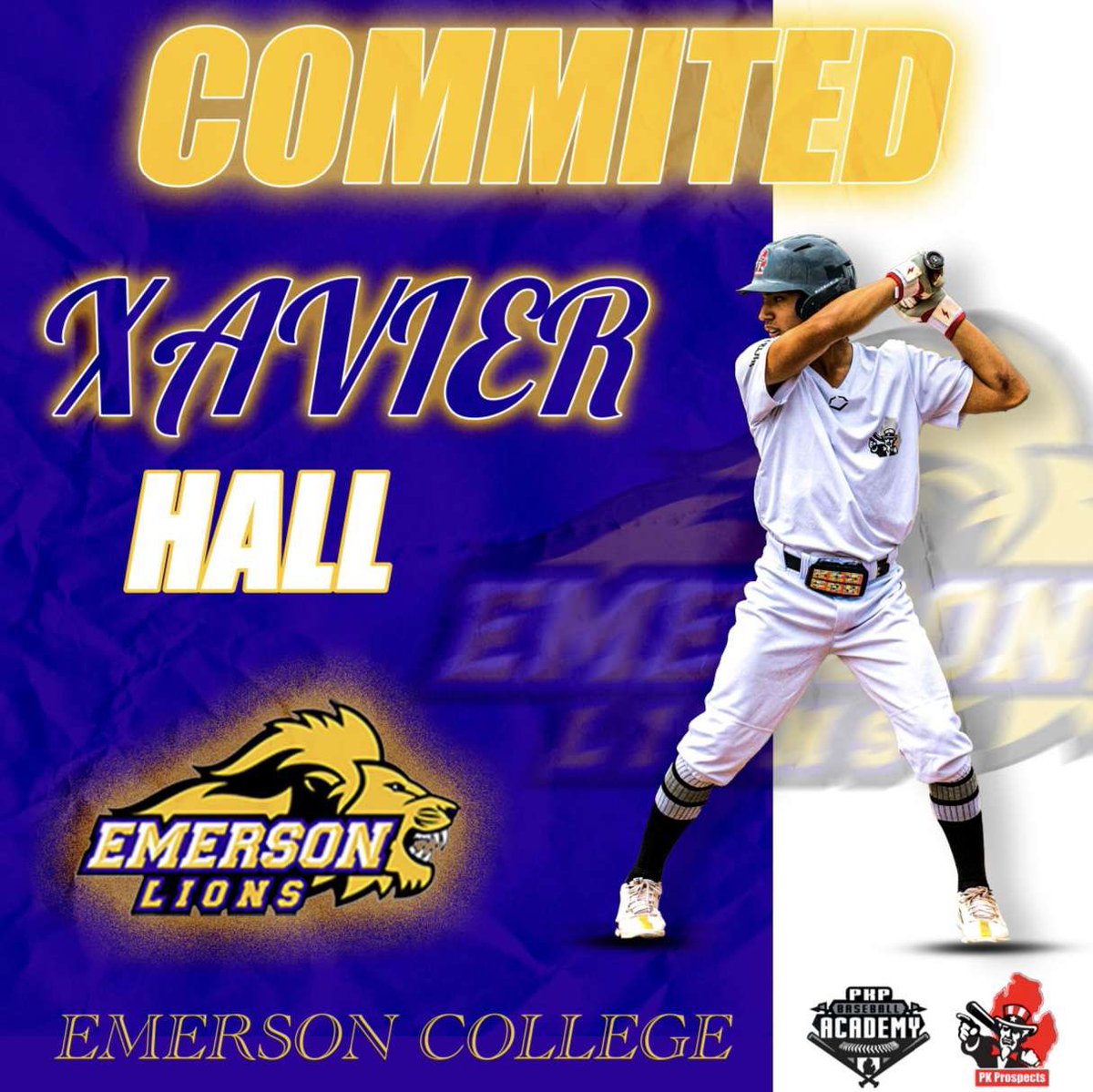 I am beyond grateful for the opportunity to take my academic and athletic career to the next level! Thank you so much to everyone who helped me along the way, and a special thanks to the coaching staff at <a href="/ECBaseballLions/">Emerson Baseball</a> for this opportunity! Go lions 💜💛@PKP17u <a href="/RHS_Baseball/">Coach Magiera</a>