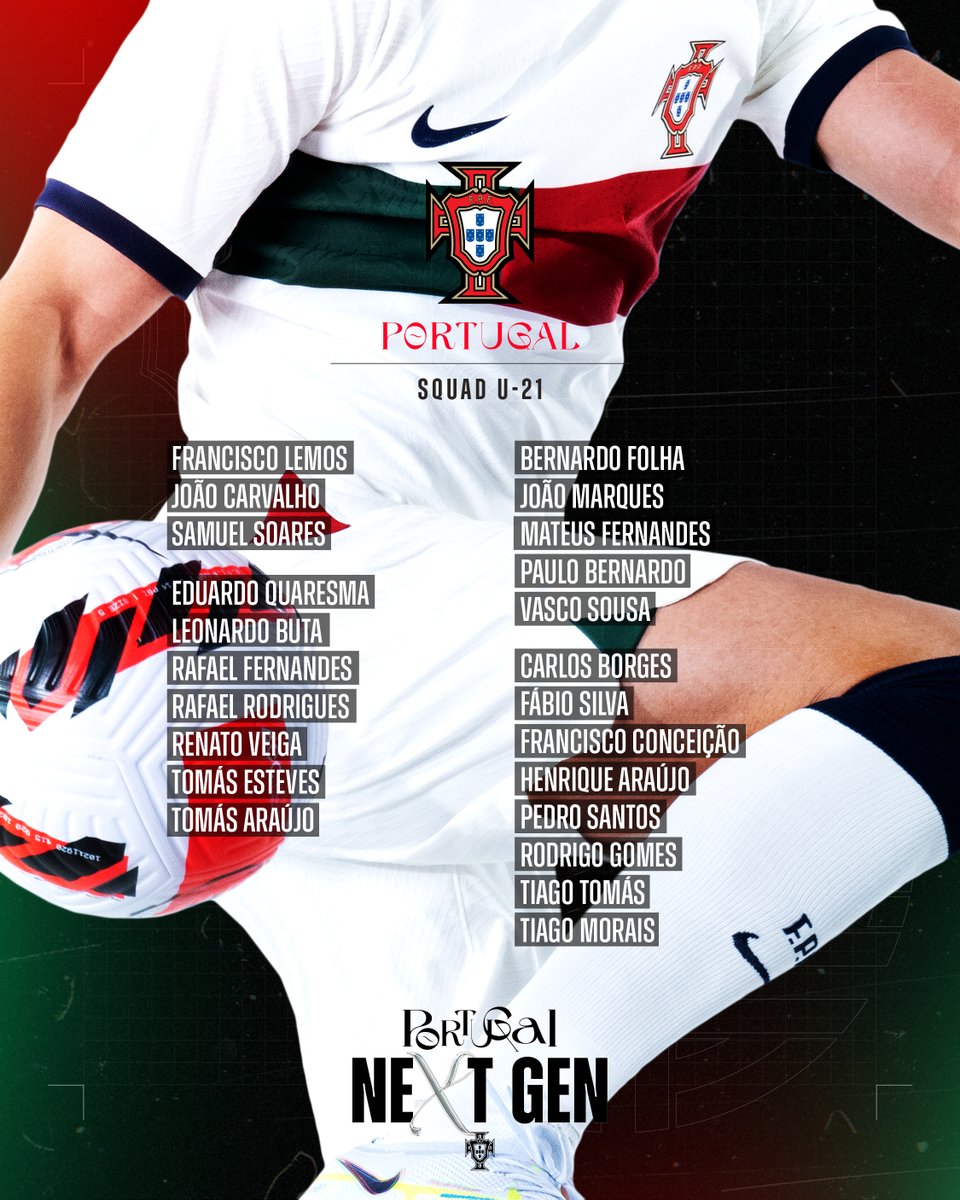 #PortugalNextGen ➡️ Estes são os Sub-21 chamados para o jogo de qualificação para o Euro!