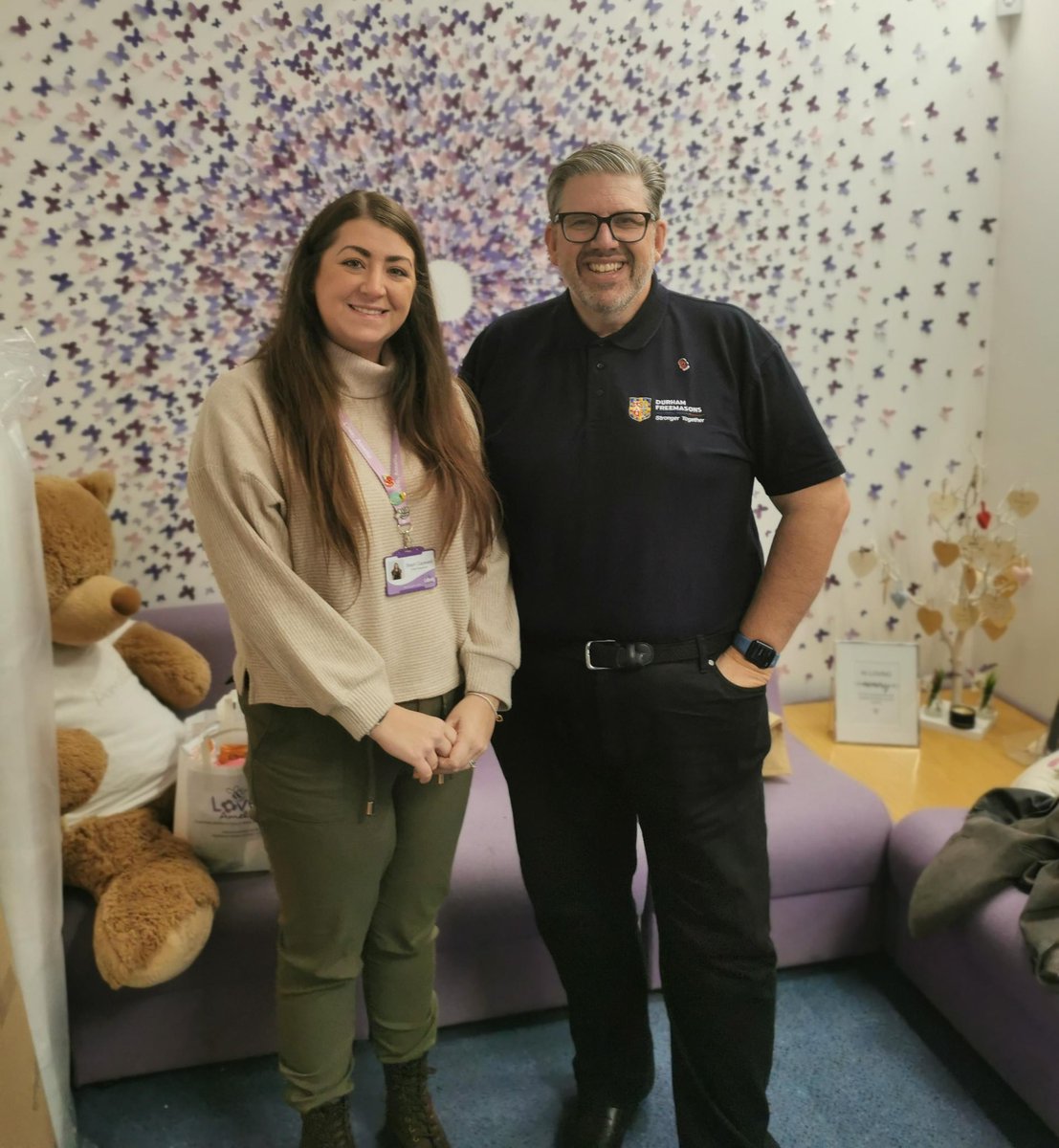 Pleasure to represent the <a href="/PGLDurham/">Durham Freemasons</a> with a grant of £12,592 from <a href="/Masonic_Charity/">Masonic Charitable Foundation</a> to <a href="/LoveAmelia8/">Love, Amelia</a> to allow them to continue supporting children and families in Tyne and Wear.