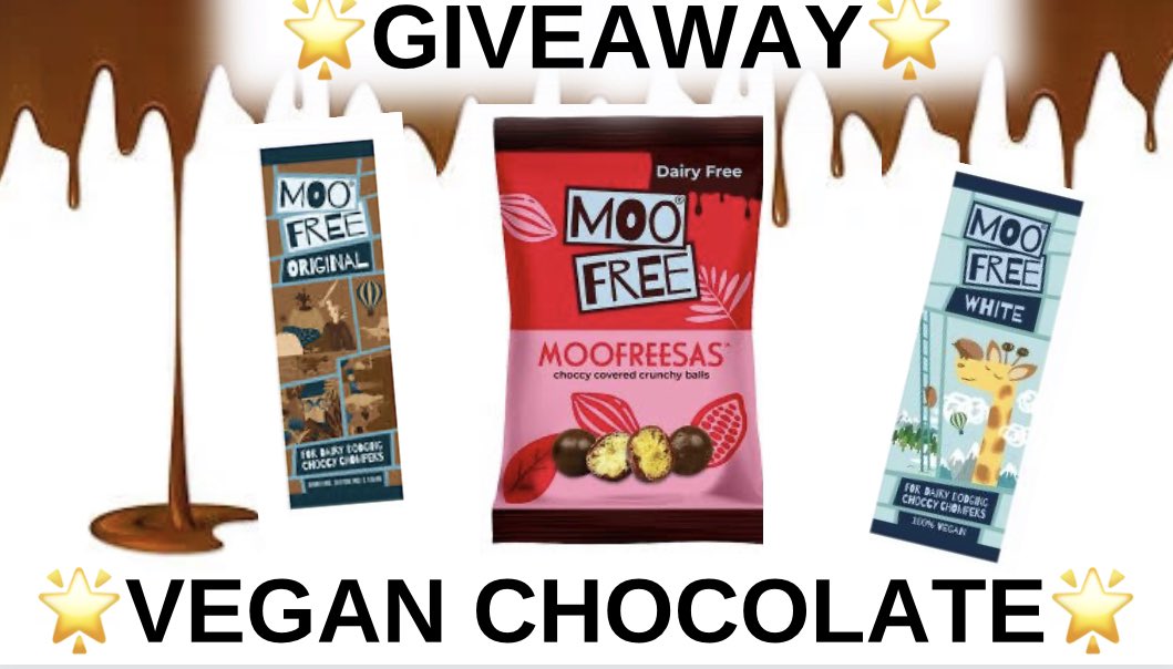 Retweet &amp; Follow for a chance to win delicious vegan chocolates by <a href="/MooFreeChoccies/">Moo Free Chocolates</a>
winner chosen Fri 17 Nov 2023

 #rt #retweet #follow #prizedraw #giveaway #prize #winitwednesday  #FreebieFriday #win  #competition #free #freebie #recipejournal #GiveawayAlert #vegan #chocolate