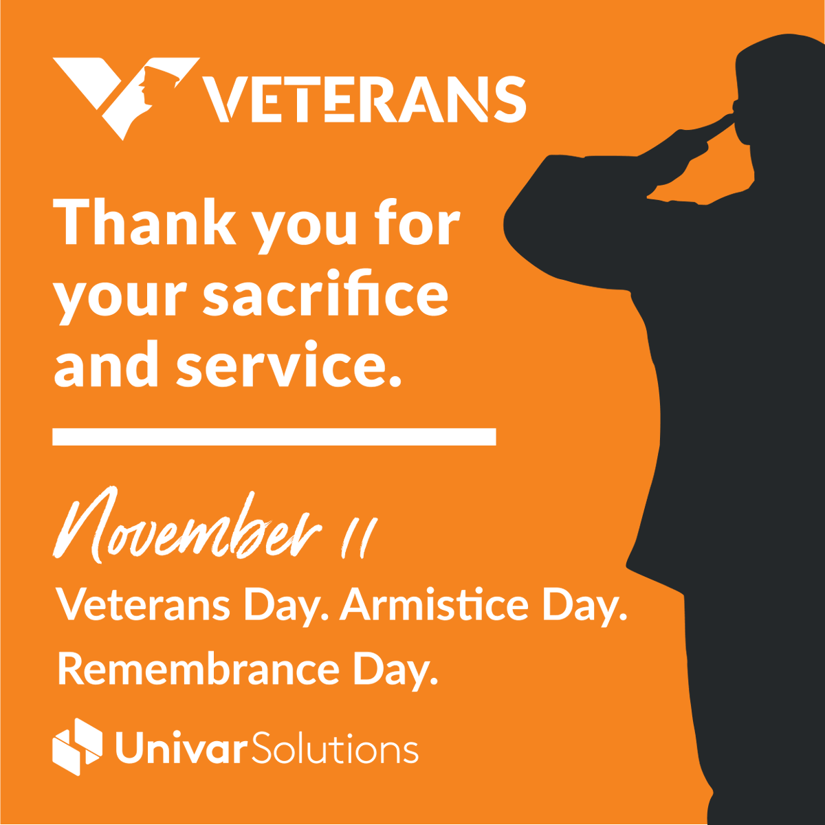 "To the many team members who have served in the military, and to the families and friends that have supported them, we give you our heartfelt gratitude for your service and the contributions you're making here each day." – David Jukes, President and CEO, Univar Solutions