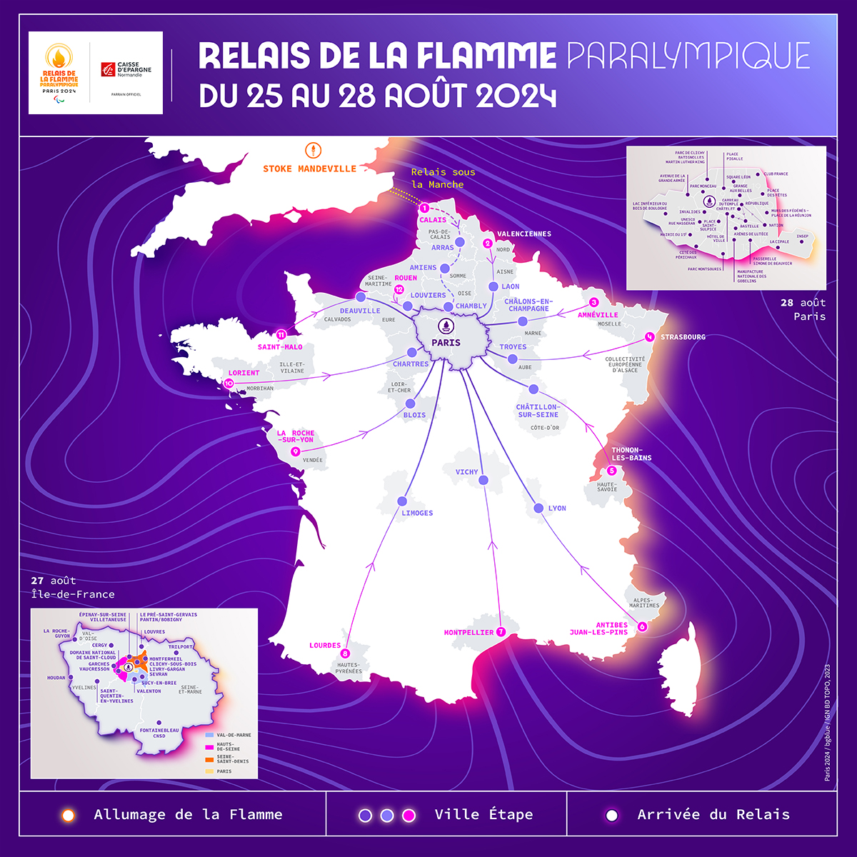 Caisse d'Epargne Normandie (@ce_normandie) on Twitter photo Le parcours du Relais de la Flamme Paralympique de <a href="/Paris2024/">Paris 2024</a>, dont la Caisse d’Epargne Normandie est Parrain Officiel, est désormais dévoilé ! Pour vivre cet événement unique, rendez-vous au cœur du territoire normand à Rouen le 25/08 et à Deauville et Louviers le 26/08. 🔥 Le parcours du Relais de la Flamme Paralympique de <a href="/Paris2024/">Paris 2024</a>, dont la Caisse d’Epargne Normandie est Parrain Officiel, est désormais dévoilé ! Pour vivre cet événement unique, rendez-vous au cœur du territoire normand à Rouen le 25/08 et à Deauville et Louviers le 26/08. 🔥