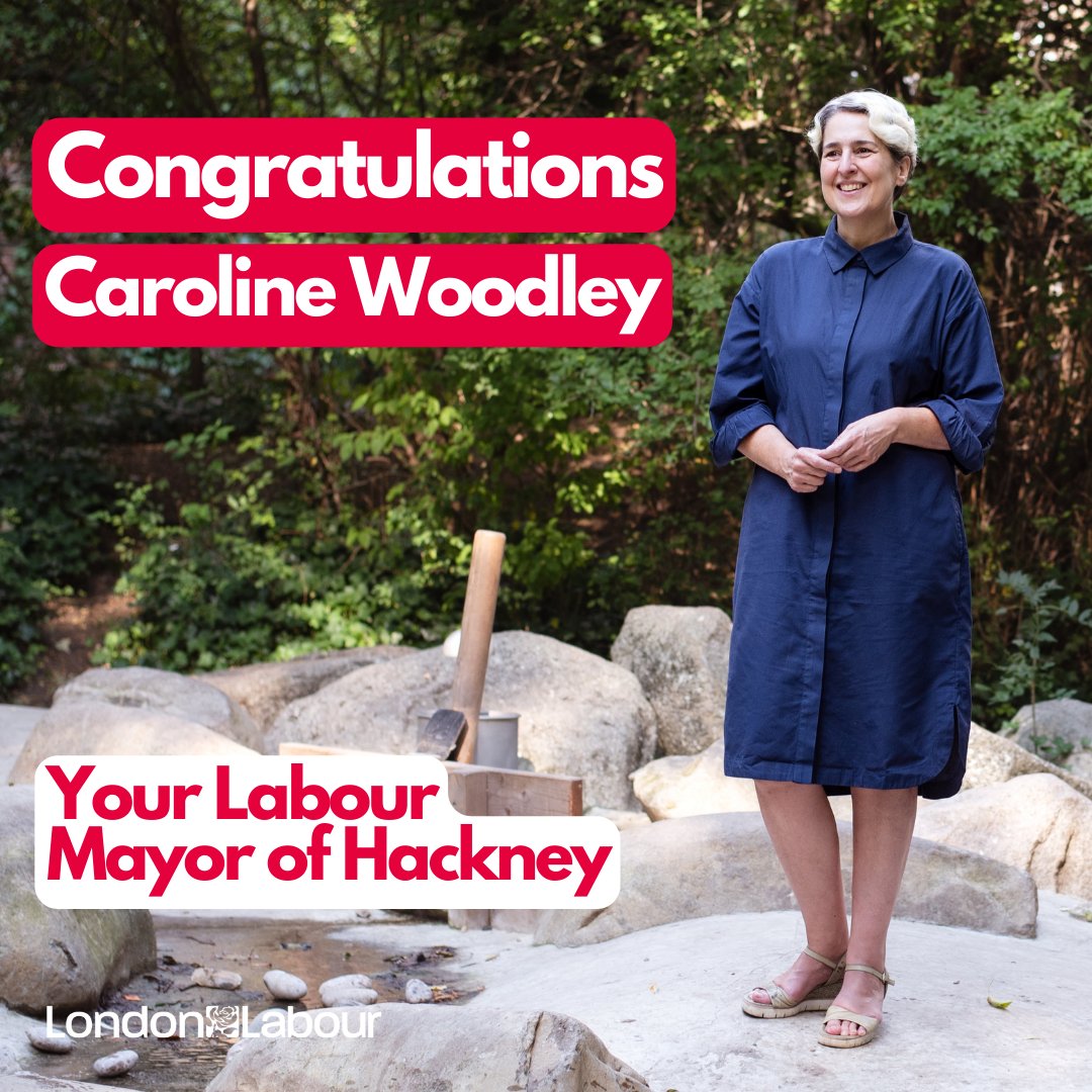Congratulations to the new Labour Mayor of Hackney, @carowoodley!