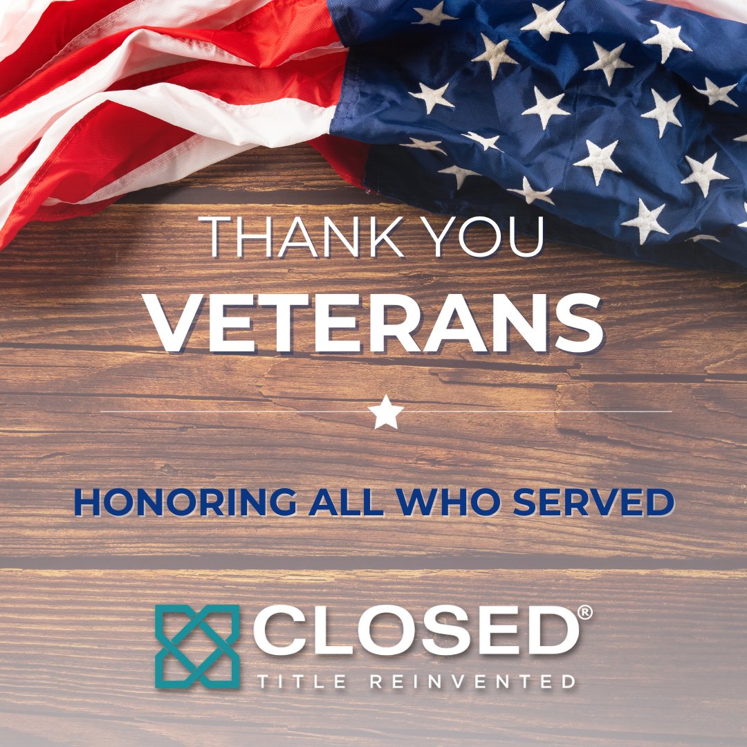 closedtitle's tweet photo. Saluting the heroes who served our nation. In observance of Veterans Day, CLOSED is not open on Friday, 11/10. https://t.co/dsilaXdTYa