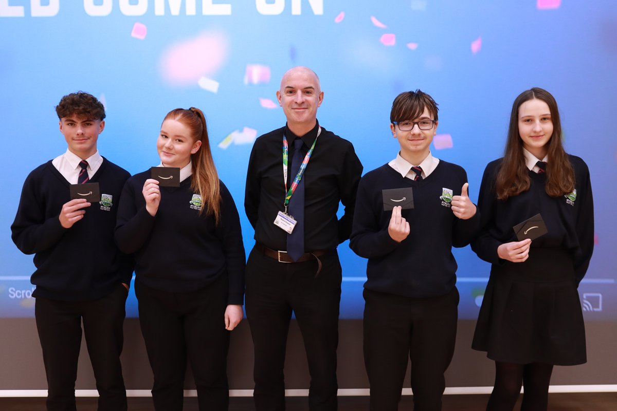 Our first lot of Educake Amazon voucher winners received their prizes this morning. Congratulations to Amelie, James, Toby and Hannah. There are still vouchers up for grabs each half-term, so keep up the good work Year 11 to be in with a chance to win ⚗️.