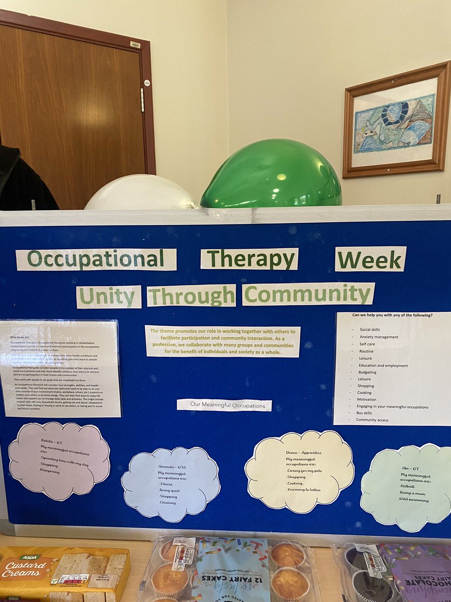Finishing the week here at #StewartHouse by celebrating all things #OT and #OccupationalTherapyWeek2023 The OT staff embraced this years theme #unitythroughcommunity with a quiz and getting all patients and staff involved. Well done Team 💚🤍