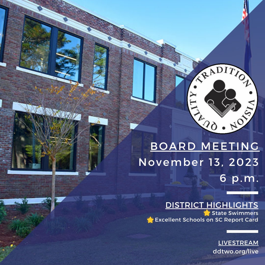 Our Board meets 11/13 at 6 p.m. in our District Office.

Highlights include:
⭐ <a href="/ARHSswampfox/">ARHS Swamp Fox</a> swimmers &amp; Coach Merritt excelled at state.

⭐11 Excellent schools on the SC Report Card:
ARHS
BHES
FDES
<a href="/FDpatriots/">FD Patriots</a> 
<a href="/KnightsvilleES/">Knightsville Elementary School</a> 
RMSA
SES
SHES
Spann
WRES
WHAIES