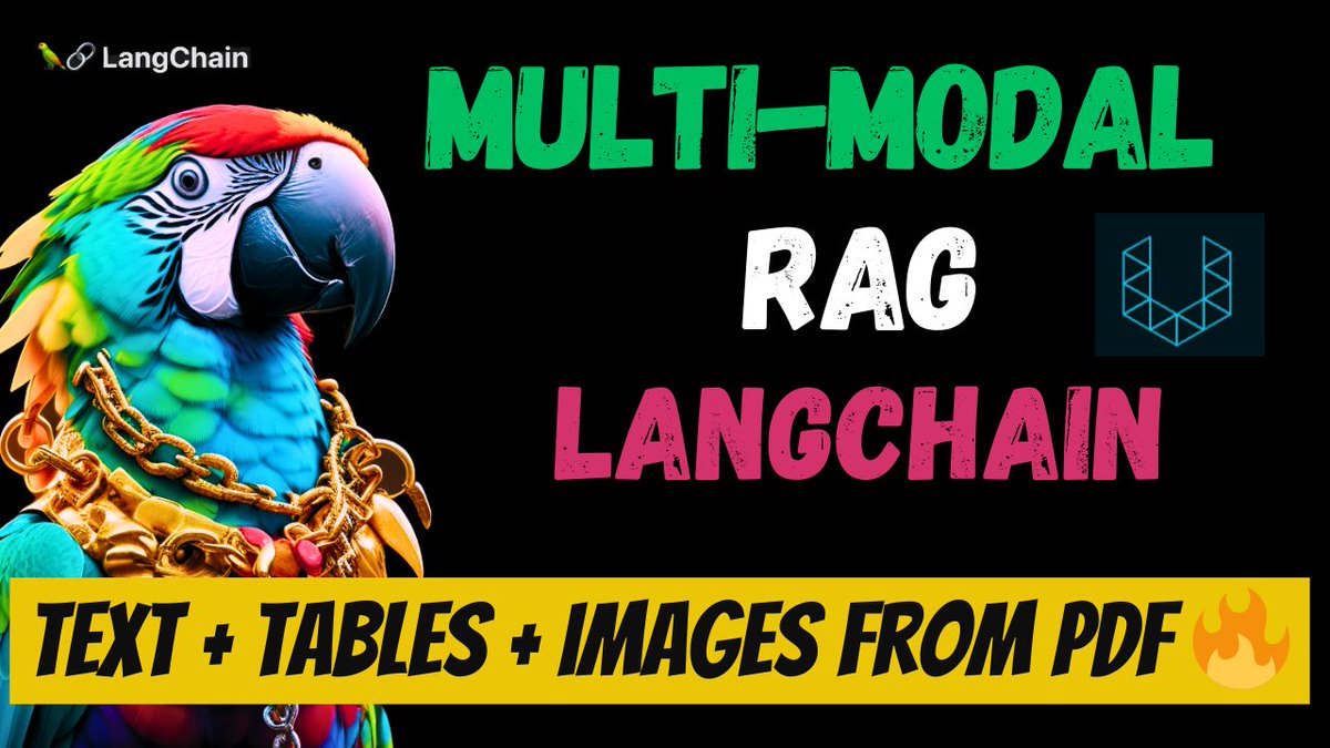 mesudarshan's tweet image. ✨Multi-Modal RAG on PDF (contains Tables + Texts + Images) Using  @LangChainAI,@trychroma,@OpenAI&apos;s GPT-4V &amp;amp; @UnstructuredIO✨🚀

Youtube video: youtu.be/-77EvEjuZJY

#langchain #unstructured #llm #openai #chromadb #gpt4 #gpt4turbo #rag #multimodal #multivectorretriever #PDF