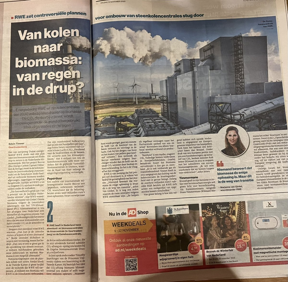 Amercentrale

Subsidie opstrijken voor opstook met bulkcarriers aangevoerde N-Amerikaanse bos✅

Subsidie opstrijken voor afvang en opslag koolstof van opgestookt bos onder Noordzee✅

IPPC vindt biomassa klimaatneutraal, hele subsidie circus telt als negatieve emissie. ☘️

Auw🙈